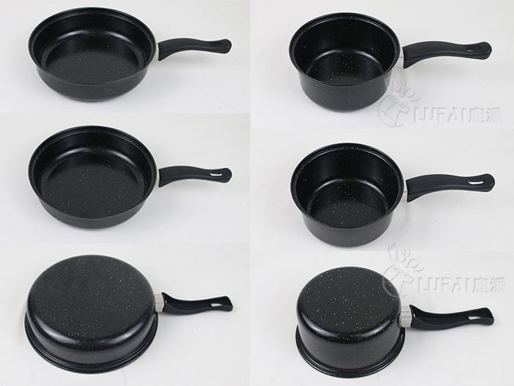 Colorful Best Luck Year by Year Three-Piece Non-Smoking Non-Stick Pan Cooking Set Pot Soup Pot Fry Pan Milk Pot Pan Gift