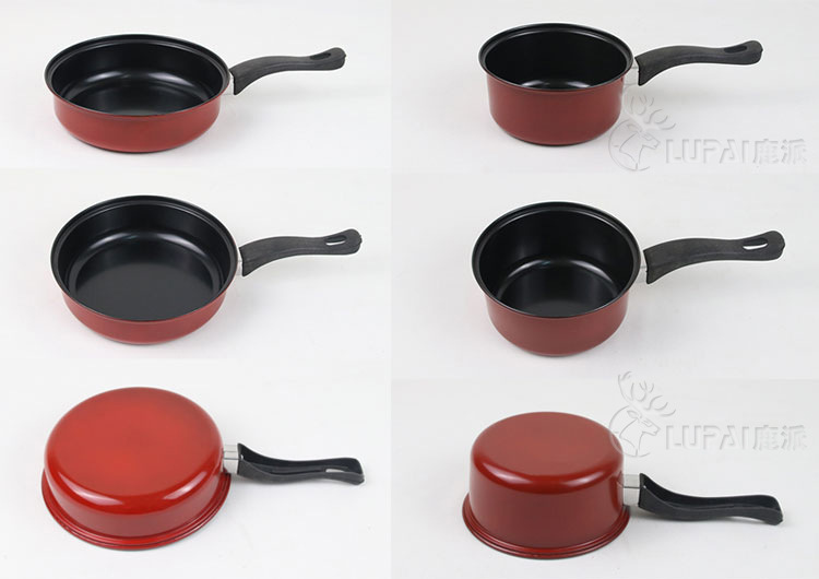 Colorful Best Luck Year by Year Three-Piece Non-Smoking Non-Stick Pan Cooking Set Pot Soup Pot Fry Pan Milk Pot Pan Gift