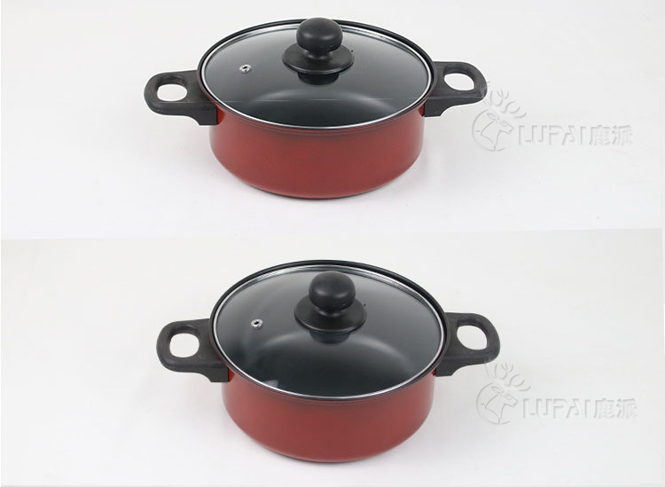 Colorful Best Luck Year by Year Three-Piece Non-Smoking Non-Stick Pan Cooking Set Pot Soup Pot Fry Pan Milk Pot Pan Gift