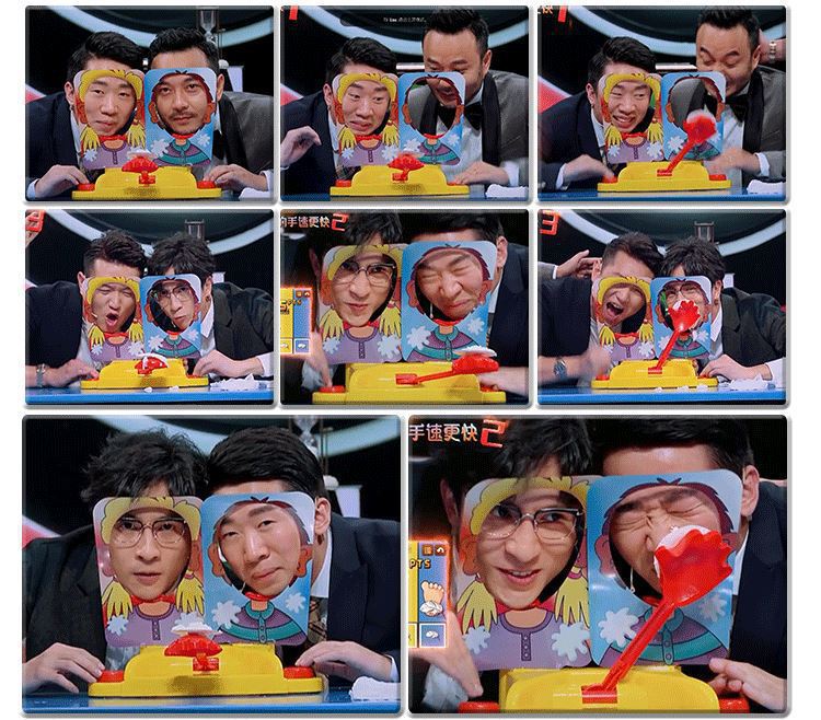 Douyin Game Cream Slap Face Smacking Gadget for Party Trick Toy Face-Pat Toy Racket Machine Double Face Interactive Game
