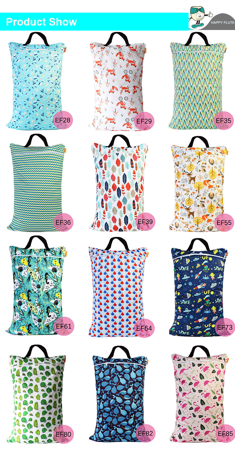 Baby diaper bag waterproof large size cloth diapers bag.