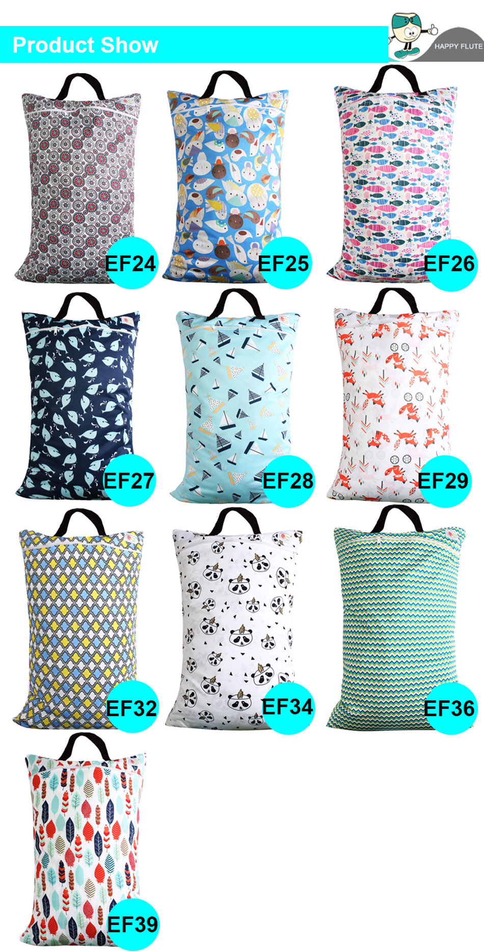 Baby diaper bag waterproof large size cloth diapers bag.