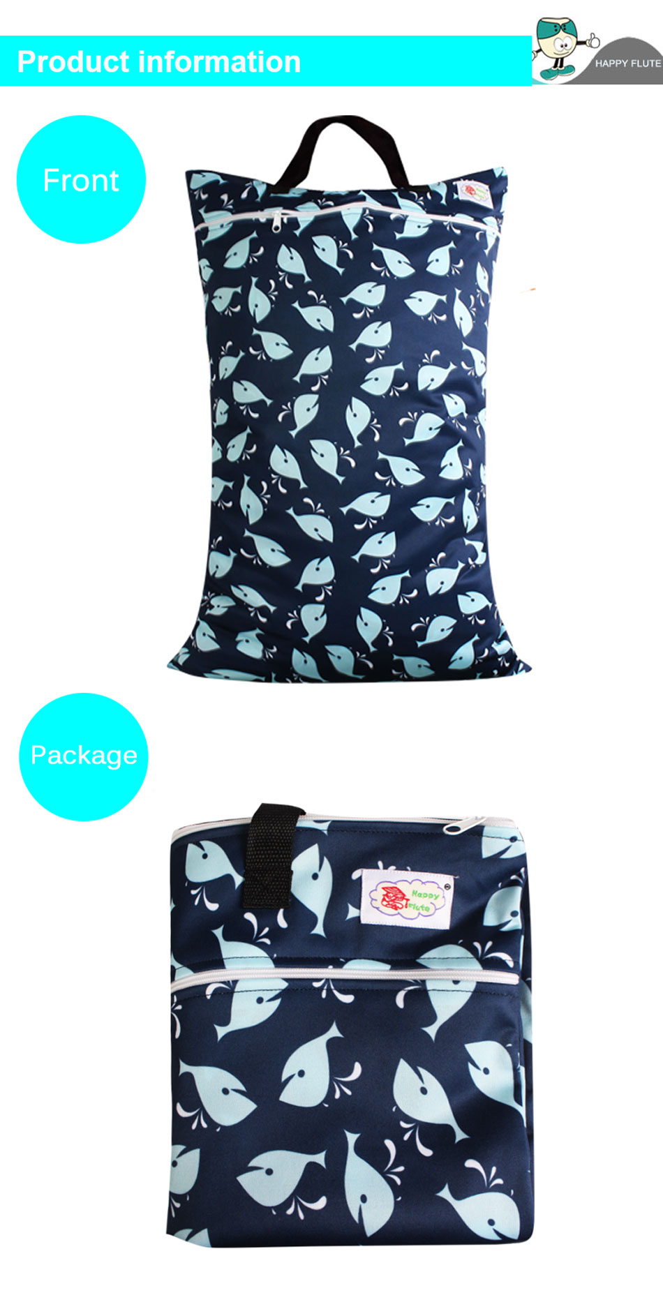 Baby diaper bag waterproof large size cloth diapers bag.