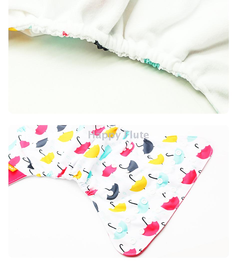 Happy flute  4pcsper set Washable Cloth Diaper Cover Adjustable Nappy Reusable Cloth Diapers 