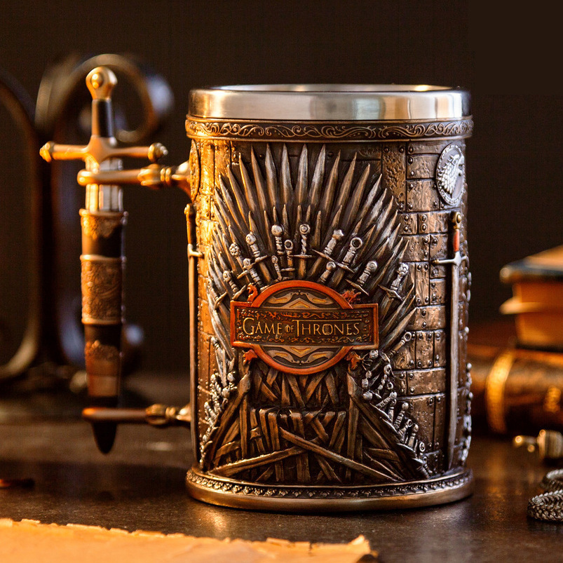 Song of Ice and Fire Game of Rights Cup Bar Creative 3D Sculpture Stainless Steel Beer Jar Goblet