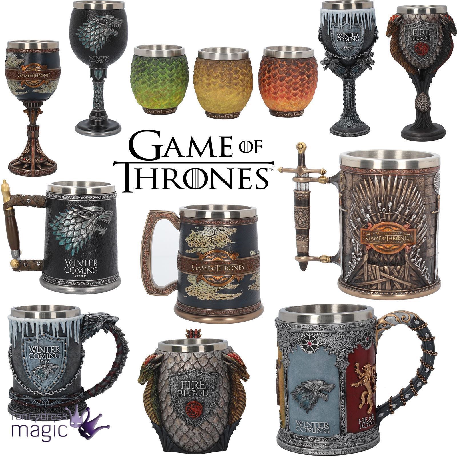 Song of Ice and Fire Game of Rights Cup Bar Creative 3D Sculpture Stainless Steel Beer Jar Goblet