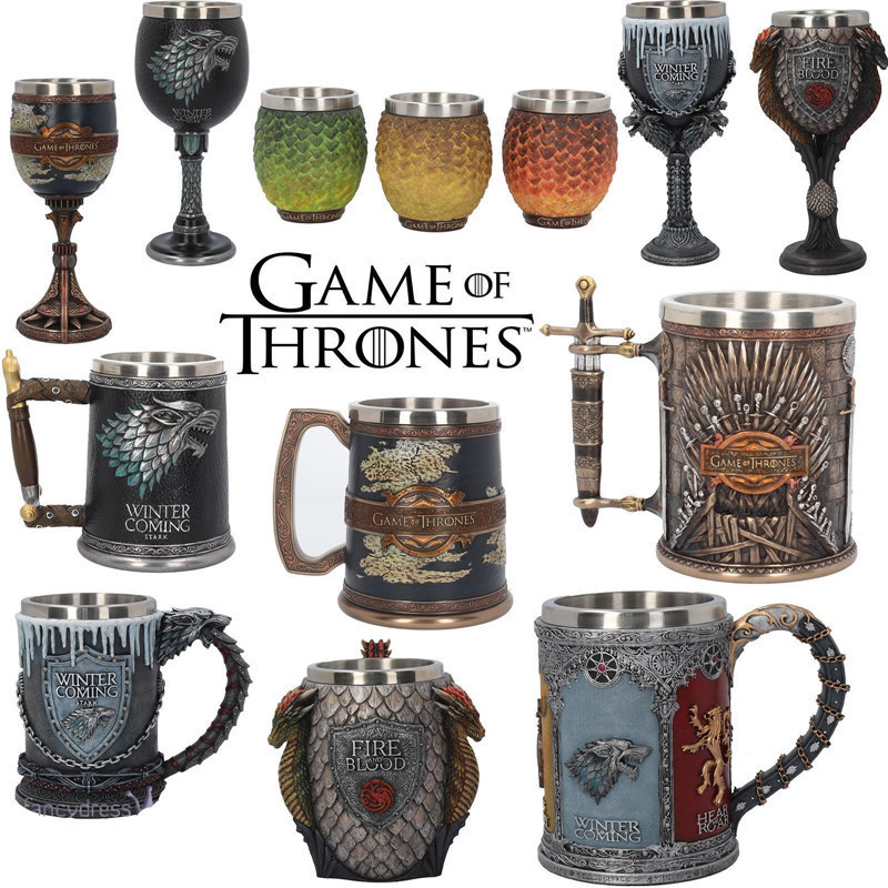 Song of Ice and Fire Game of Rights Cup Bar Creative 3D Sculpture Stainless Steel Beer Jar Goblet