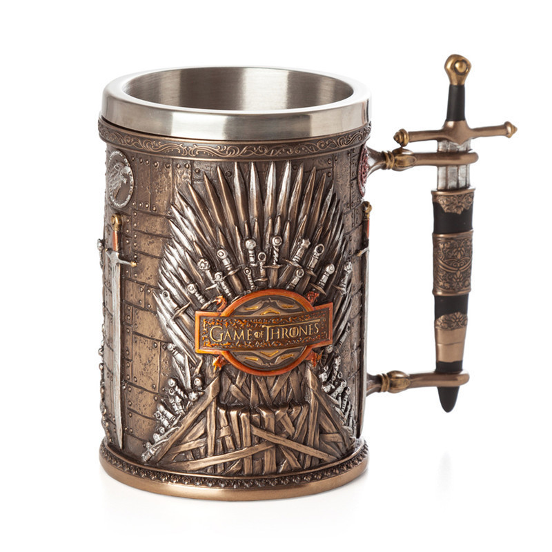 Song of Ice and Fire Game of Rights Cup Bar Creative 3D Sculpture Stainless Steel Beer Jar Goblet