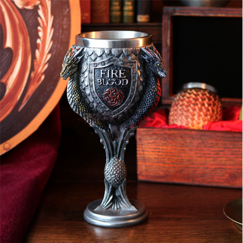Song of Ice and Fire Game of Rights Cup Bar Creative 3D Sculpture Stainless Steel Beer Jar Goblet