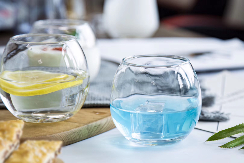 New Glass round Eggcup Goblet Milkshake Ice Cream Dessert Cup Q-Shape Cup Juice Cup