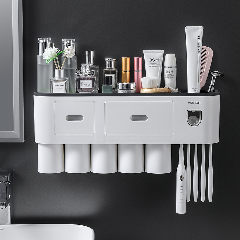 nonperforating mouthwash toothbrushing hanging on the wall of the cup automatic toothpaste squeeger for toilet storage nonperforating mouthwash toothbrushing hanging on the wall of the cup automatic toothpaste squeeger for toilet storage
