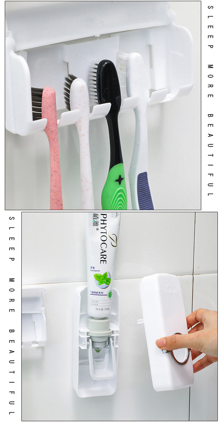 Automatic Toothpaste Set Toothpaste Squeezer Toothbrush Holder Hook Toothbrush Rack Toothpaste Holder Wholesale Automatic Toothpaste Set Toothpaste Squeezer Toothbrush Holder Hook Toothbrush Rack Toothpaste Holder Wholesale
