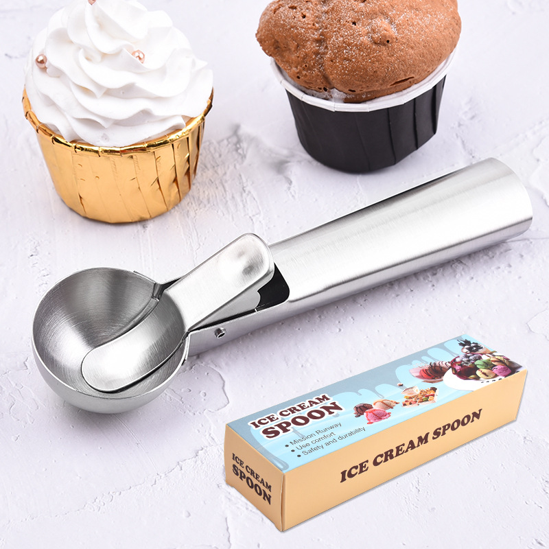 Stainless Steel Cream Dipper Ice Cream Spoon Ice Cream Ball Scoop Fruit Scoop Ice-Cream Spoon Wholesale