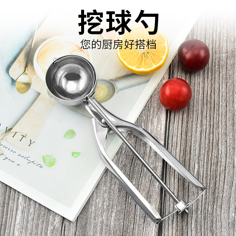 Ice-Cream Spoon Ball Scoop Stainless Steel Ice Cream Spoon Ice-Cream Spoon Fruit Ball Player DIY Tool