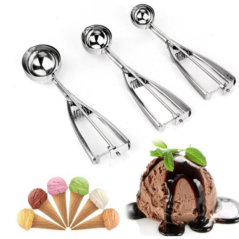 4/5/6cm Stainless Steel Ice-Cream Spoon Ice-Cream Spoon Ice Cream Spoon Ball Scoop Melon Baller Ball Player