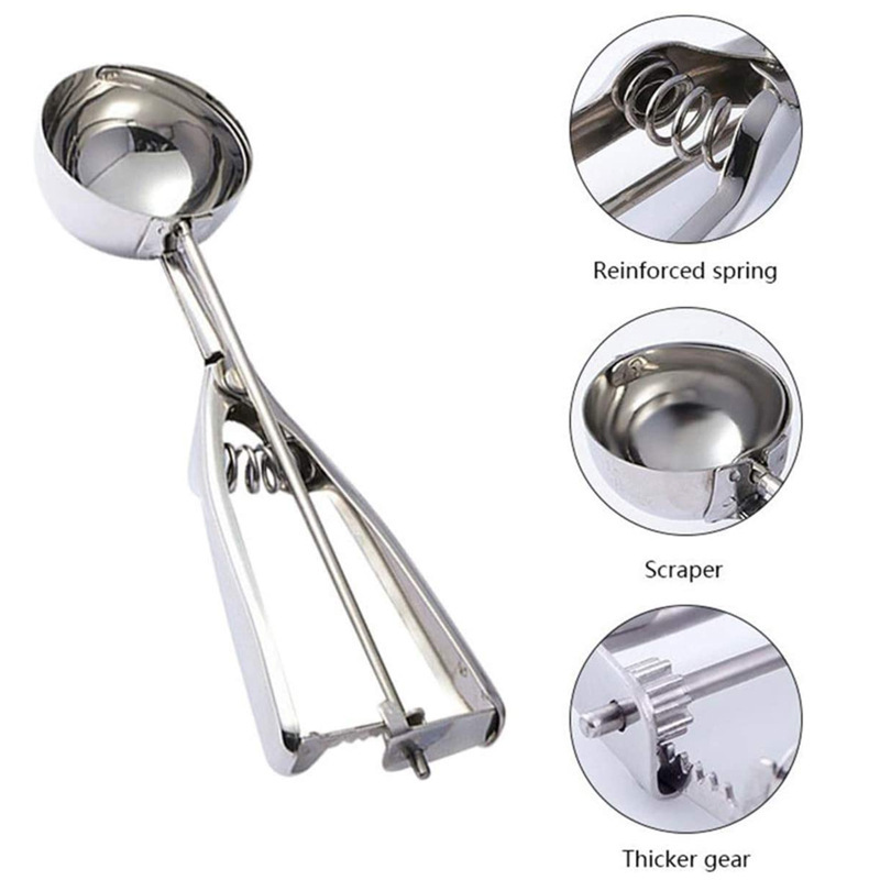 4/5/6cm Stainless Steel Ice-Cream Spoon Ice-Cream Spoon Ice Cream Spoon Ball Scoop Melon Baller Ball Player