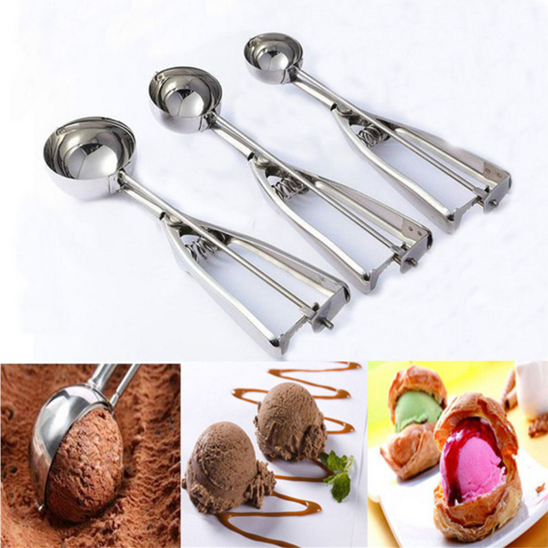 4/5/6cm Stainless Steel Ice-Cream Spoon Ice-Cream Spoon Ice Cream Spoon Ball Scoop Melon Baller Ball Player