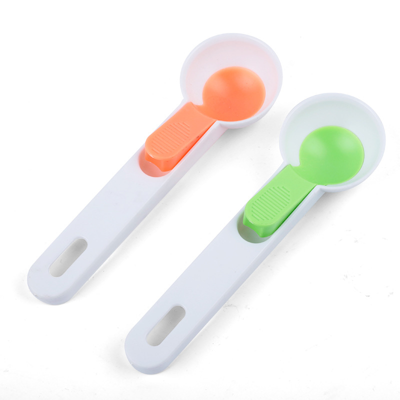 Factory Direct Sale Kitchen Tools Plastic Ice-Cream Spoon Fruit Ball Scoop Pop-up Ice Cream Jelly Spoon