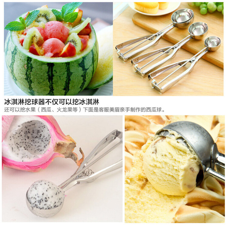Stainless Steel Watermelon Spoon Stainless Steel Ice Cream Ice-Cream Spoon Ice Cream Ball Scoop