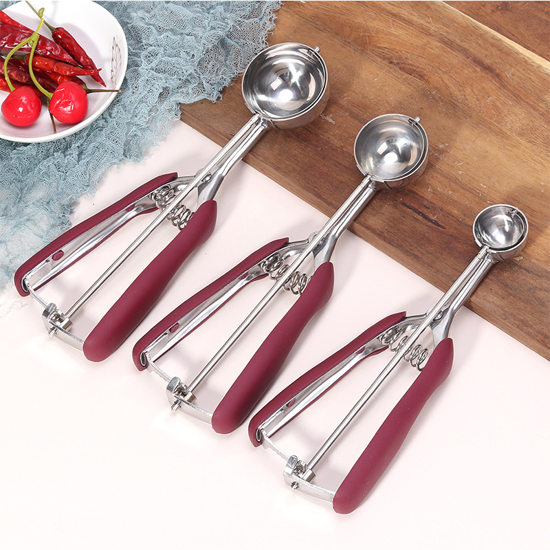 304 Stainless Steel Spoon Ice-Cream Spoon Ice Cream Ball Scoop Amazon Fruit Spoon Ice Cream Spoon Dessert Spoon