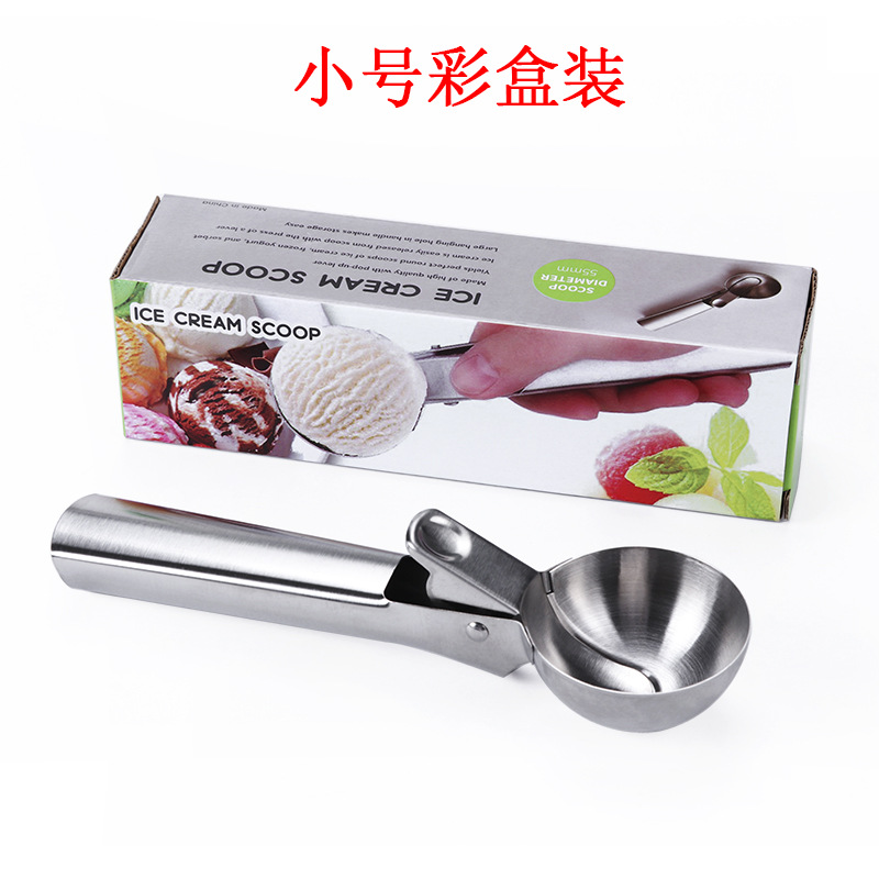 Amazon Hot Sale Stainless Steel Sanding Ice-Cream Spoon Stainless Steel Thickened Ice Cream Spoon Ice Cream Ball Scoop