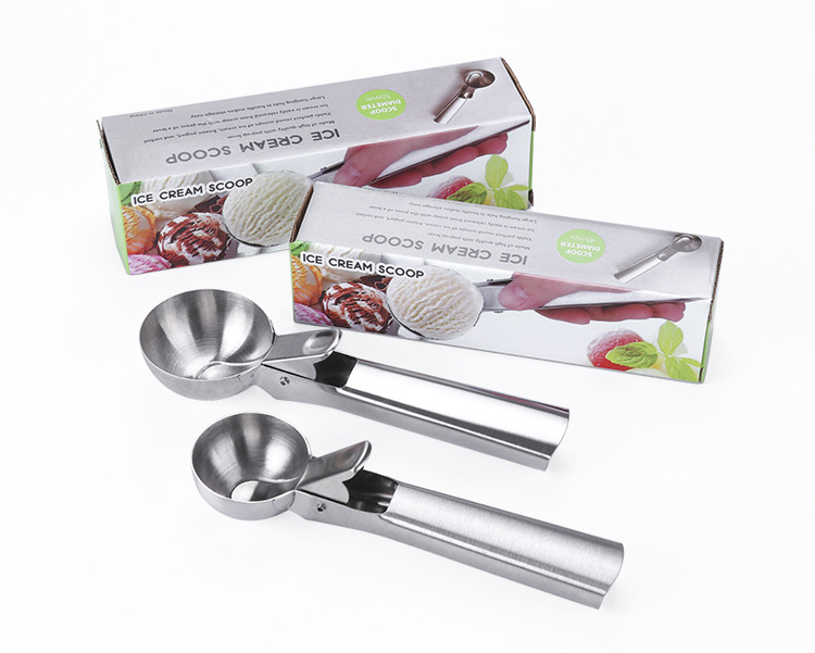 Amazon Hot Sale Stainless Steel Sanding Ice-Cream Spoon Stainless Steel Thickened Ice Cream Spoon Ice Cream Ball Scoop