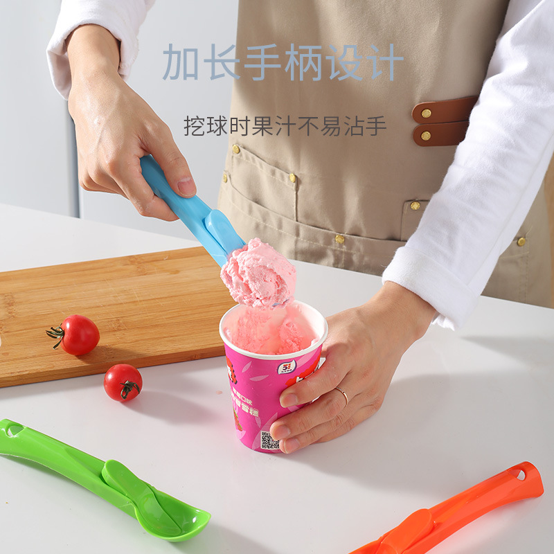3076 Self-Use Ice Cream Spoon Plastic Thickened Ice-Cream Spoon Creative Fruit Ball Scoop Ice Cream Digging Ball Spoon