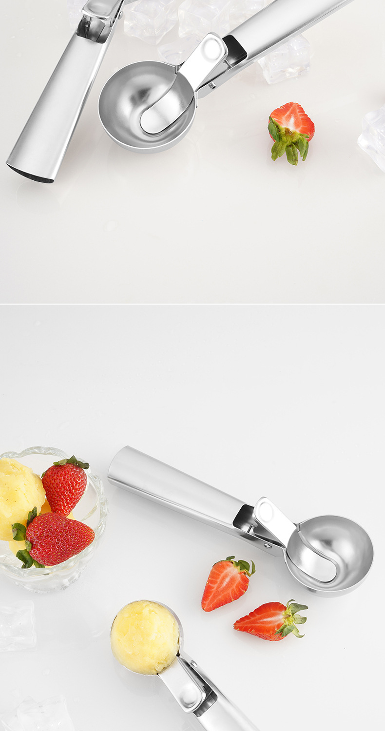 304 Stainless Steel Sanding Ice-Cream Spoon Two-Piece Stainless Steel Thickened Ice Cream Spoon Ice Cream Ball Scoop