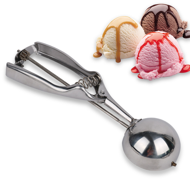 Stainless Steel Ice Cream Spoon Ice Cream Spoon Ball Scoop Fruit Spoon Spot Popsickle Stick Tableware Ice-Cream Spoon