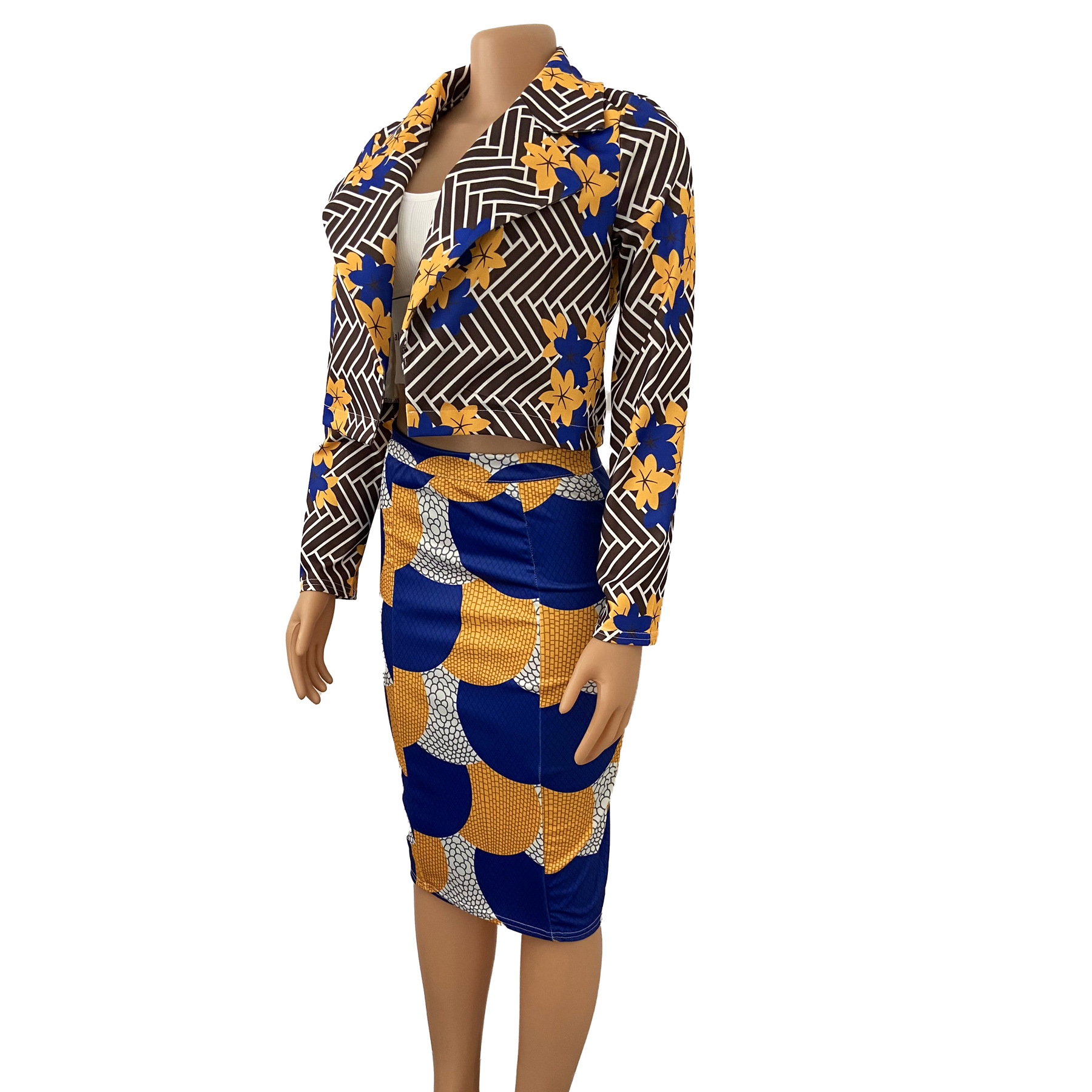 Crossborder ecommerce sourcing women's fashion casual short suit skirt suit Africa twopiece suit Crossborder ecommerce sourcing women's fashion casual short suit skirt suit Africa twopiece suit