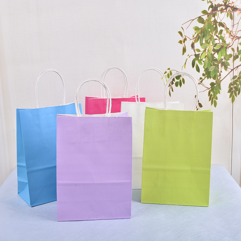 Supply Imported Kraft Paper More than Gift Bag Specifications Color Food Packaging Tote Bag Logo Customization Wholesale