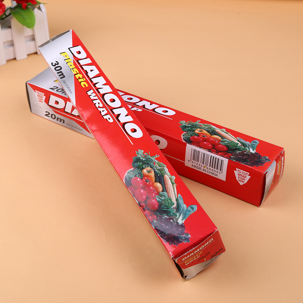 Imported Food Grade Plastic Wrap Household Food Fresh-Keeping Large Roll Kitchen Plastic Wrap