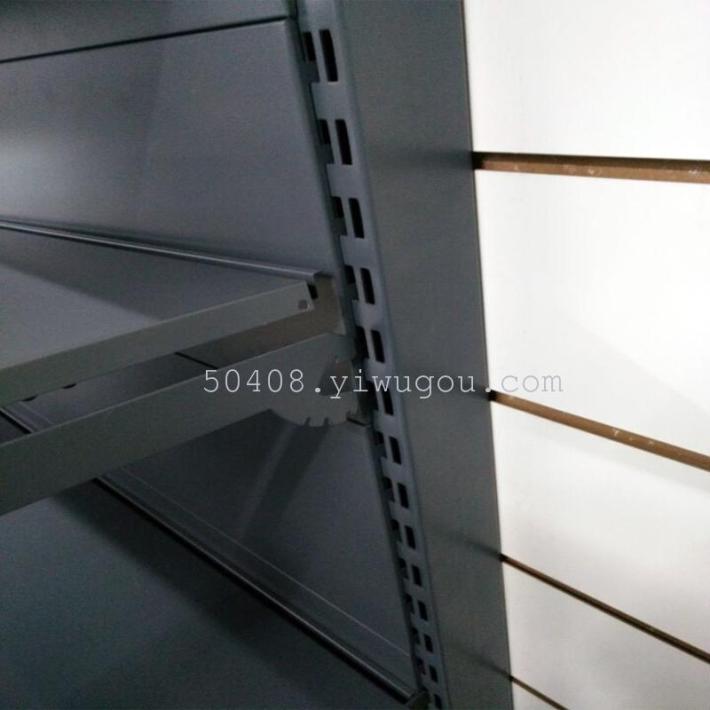 Deep grey deluxe single sided back board shelf imported food shelf shopping mall supermarket shelf