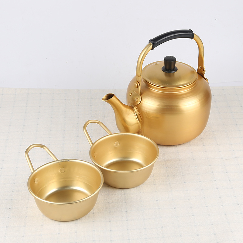 imported rice wine Korean food restaurant hot wine wine bowl with Korean dramas with aluminum handle yellow rice wine