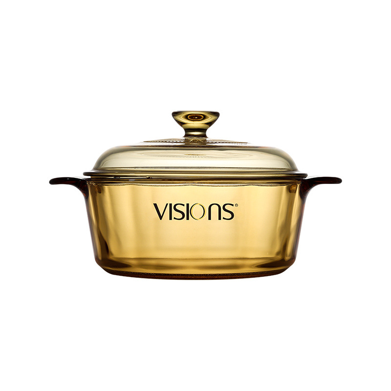 Imported Corning Crystal Transparent Glass Pot 225L Kitchen Household Soup Casserole Flat Food Supplement Stew Pot