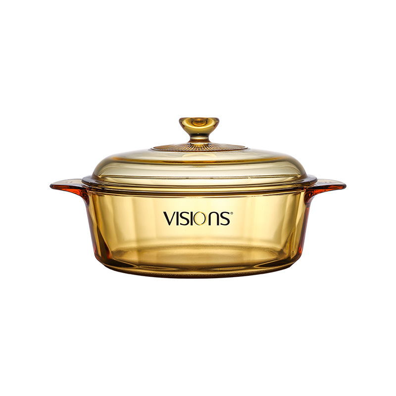 Imported Corning Crystal Transparent Glass Pot 325L Kitchen Household Soup Casserole Flat Food Supplement Stew Pot