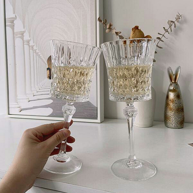 French Imported CDA Crystal Glass Diamonds Vintage Red Wine Glass Fans Champagne Glass Goblet Whiskey Shot Glass French Imported CDA Crystal Glass Diamonds Vintage Red Wine Glass Fans Champagne Glass Goblet Whiskey Shot Glass