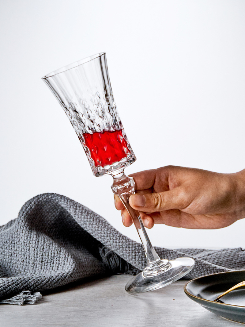 French Imported CDA Crystal Glass Diamonds Vintage Red Wine Glass Fans Champagne Glass Goblet Whiskey Shot Glass French Imported CDA Crystal Glass Diamonds Vintage Red Wine Glass Fans Champagne Glass Goblet Whiskey Shot Glass