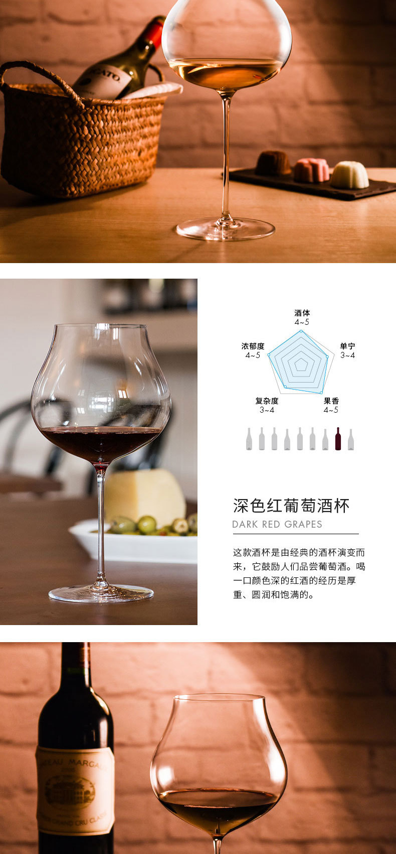 Rona Imported Crystal Glass Yunya Bordeaux Wine Glass Large Capacity Red Wine Glass Single Gift Box