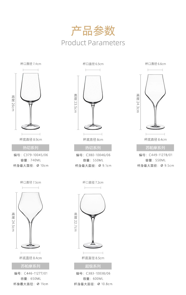 Creative Fashion Imported Crystal Glass Red Wine Glass Lewi Jones Bordeaux Two Red Grape Wine Glass Gift Box Suit