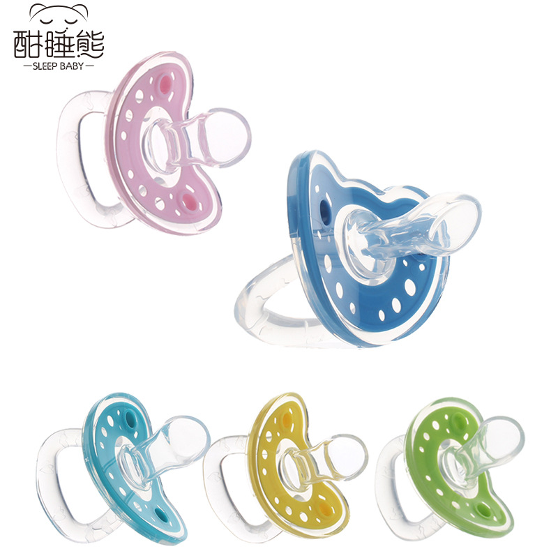 Baby Supplies Full Silica Gel Pacifier Two-Color Liquid Silicone Sleep Soothing Baby Pacifier Baby Nipple