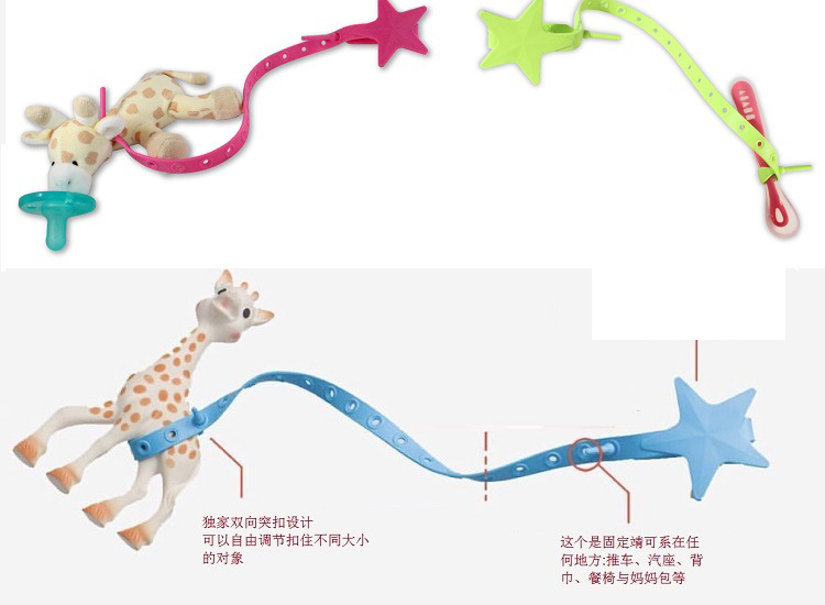 Jjovce Fixed Portable with Baby Pacifier Rope Teether Drop-Preventing Chain Stroller Toys for Children and Infants Jjovce Fixed Portable with Baby Pacifier Rope Teether Drop-Preventing Chain Stroller Toys for Children and Infants