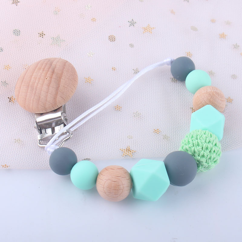 New Baby Silicone Pacifier Clip Baby Grinding Toys DropPreventing Chain Maternal and Child Supplies