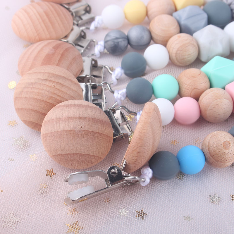 New Baby Silicone Pacifier Clip Baby Grinding Toys DropPreventing Chain Maternal and Child Supplies