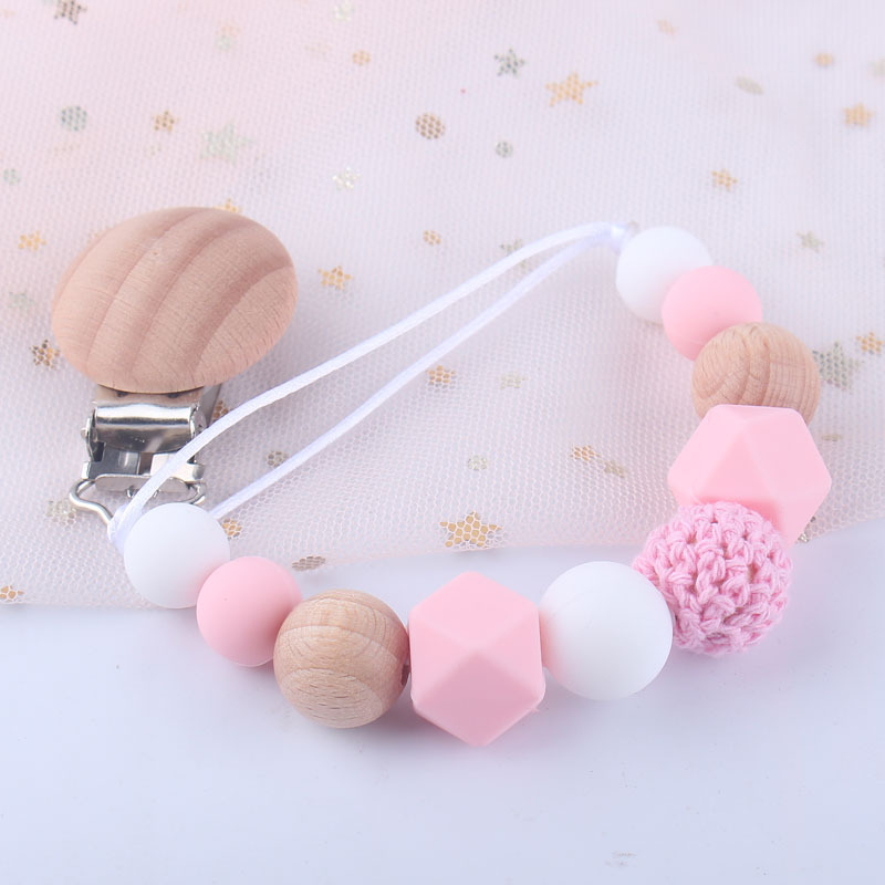 New Baby Silicone Pacifier Clip Baby Grinding Toys DropPreventing Chain Maternal and Child Supplies