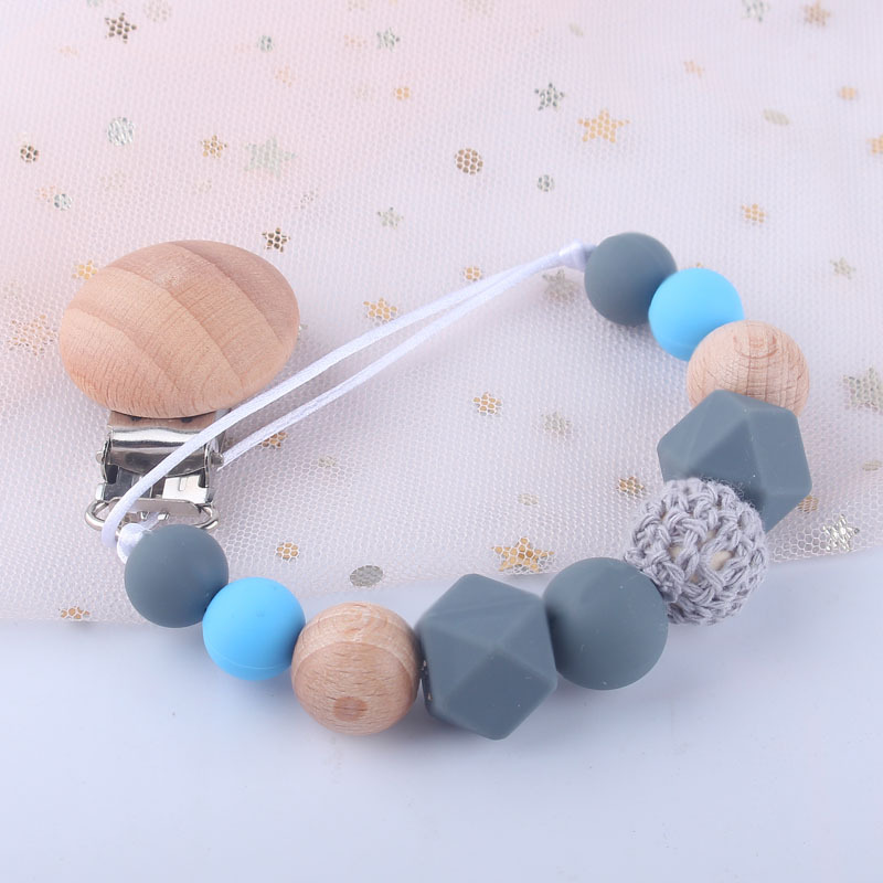 New Baby Silicone Pacifier Clip Baby Grinding Toys DropPreventing Chain Maternal and Child Supplies