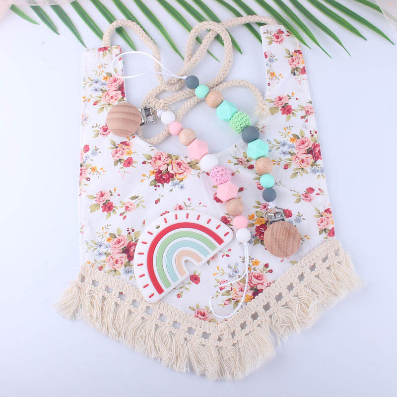 New Baby Silicone Pacifier Clip Baby Grinding Toys DropPreventing Chain Maternal and Child Supplies