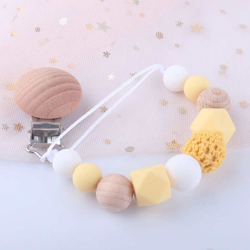 New Baby Silicone Pacifier Clip Baby Grinding Toys DropPreventing Chain Maternal and Child Supplies