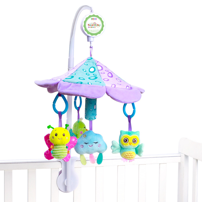 New baby crib bells baby toys 0-3 years old bedside music rotary shadow baby pacifiers