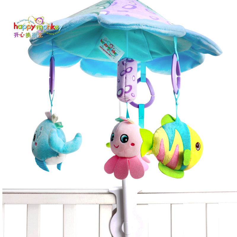 New baby crib bells baby toys 0-3 years old bedside music rotary shadow baby pacifiers